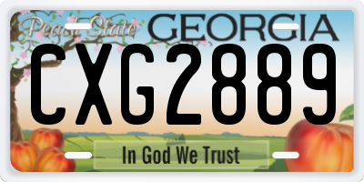 GA license plate CXG2889