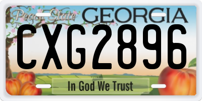 GA license plate CXG2896