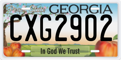 GA license plate CXG2902