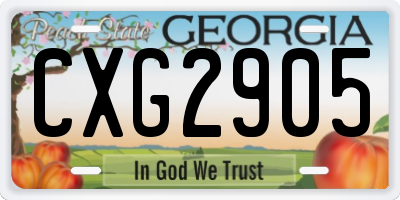 GA license plate CXG2905