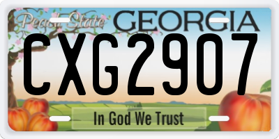 GA license plate CXG2907