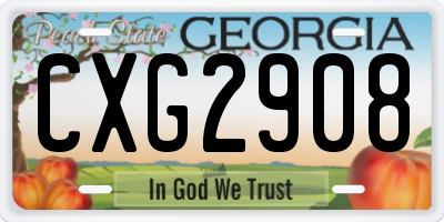 GA license plate CXG2908