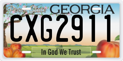 GA license plate CXG2911
