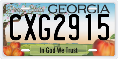 GA license plate CXG2915