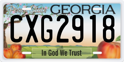 GA license plate CXG2918