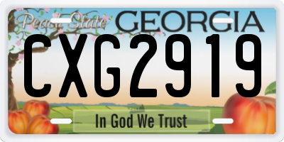 GA license plate CXG2919