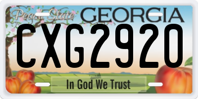 GA license plate CXG2920