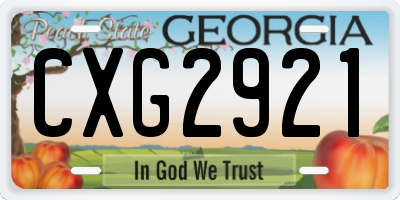 GA license plate CXG2921