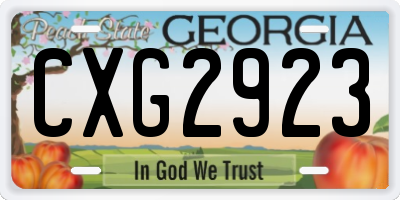 GA license plate CXG2923