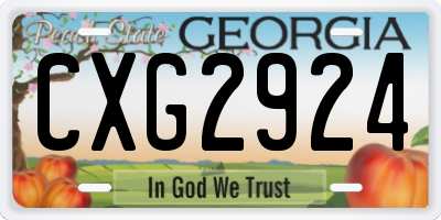GA license plate CXG2924