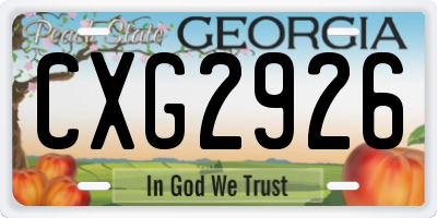 GA license plate CXG2926