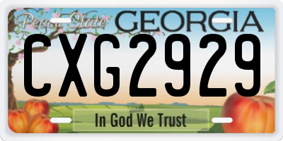 GA license plate CXG2929