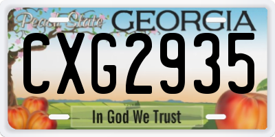GA license plate CXG2935