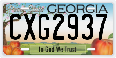GA license plate CXG2937