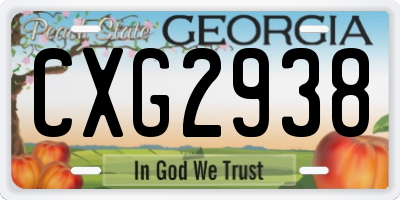 GA license plate CXG2938