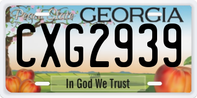 GA license plate CXG2939