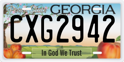 GA license plate CXG2942