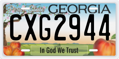 GA license plate CXG2944