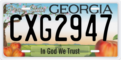 GA license plate CXG2947