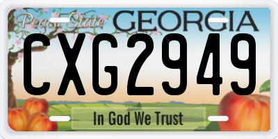 GA license plate CXG2949