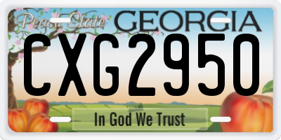 GA license plate CXG2950