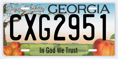 GA license plate CXG2951
