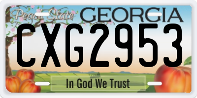GA license plate CXG2953