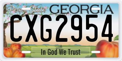 GA license plate CXG2954