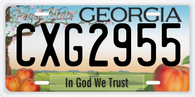 GA license plate CXG2955