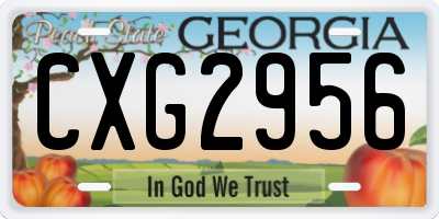 GA license plate CXG2956
