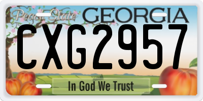 GA license plate CXG2957