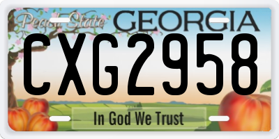 GA license plate CXG2958