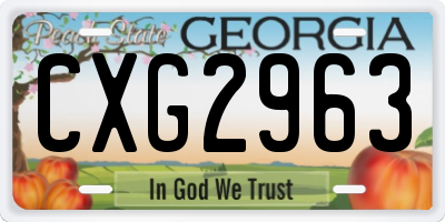 GA license plate CXG2963