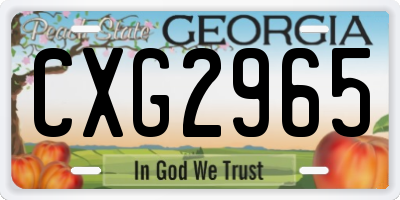 GA license plate CXG2965