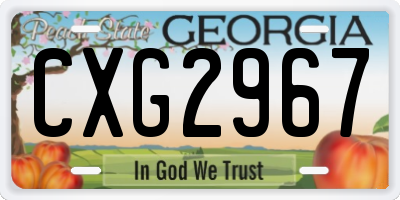 GA license plate CXG2967