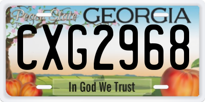 GA license plate CXG2968