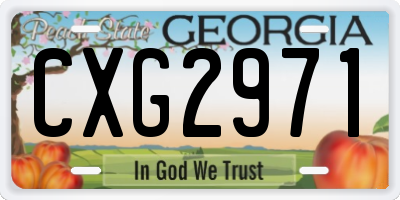 GA license plate CXG2971