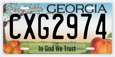 GA license plate CXG2974