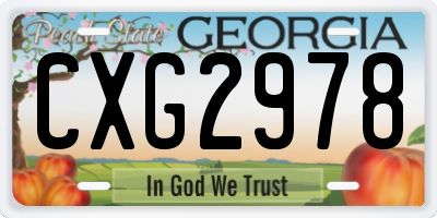 GA license plate CXG2978