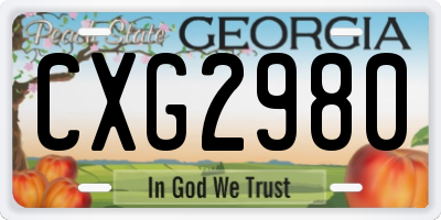 GA license plate CXG2980