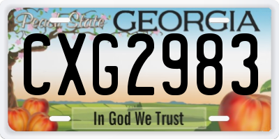 GA license plate CXG2983