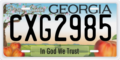 GA license plate CXG2985