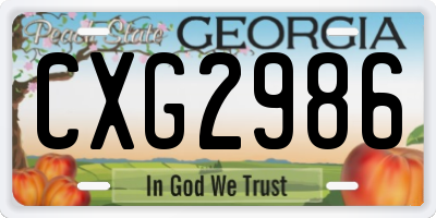 GA license plate CXG2986