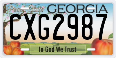GA license plate CXG2987