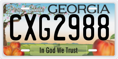 GA license plate CXG2988