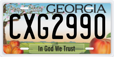GA license plate CXG2990