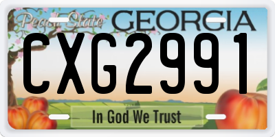 GA license plate CXG2991