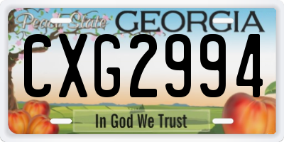 GA license plate CXG2994