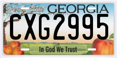 GA license plate CXG2995