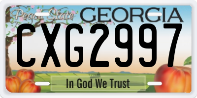 GA license plate CXG2997